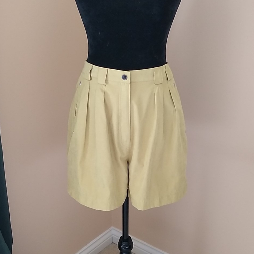 JAMIE SADOCK Golf Shorts Vintage High Waisted Chartreuse Size 8